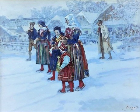 Vesnická slavnost v zimě